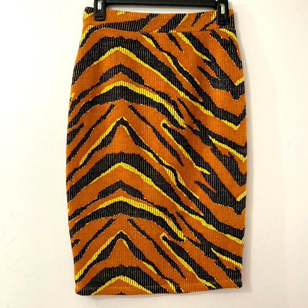 Free People Knit Tiger Stripe MIDI Skirt S Small 2-4